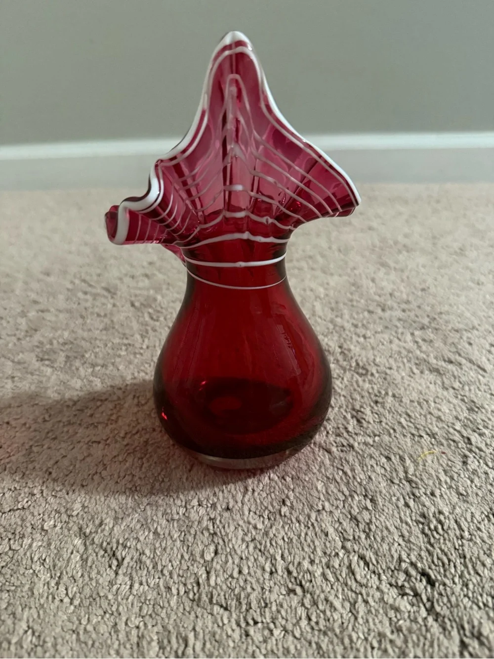 Decorative Ruby Red / Pink Glass Bud Vase - Home Accents